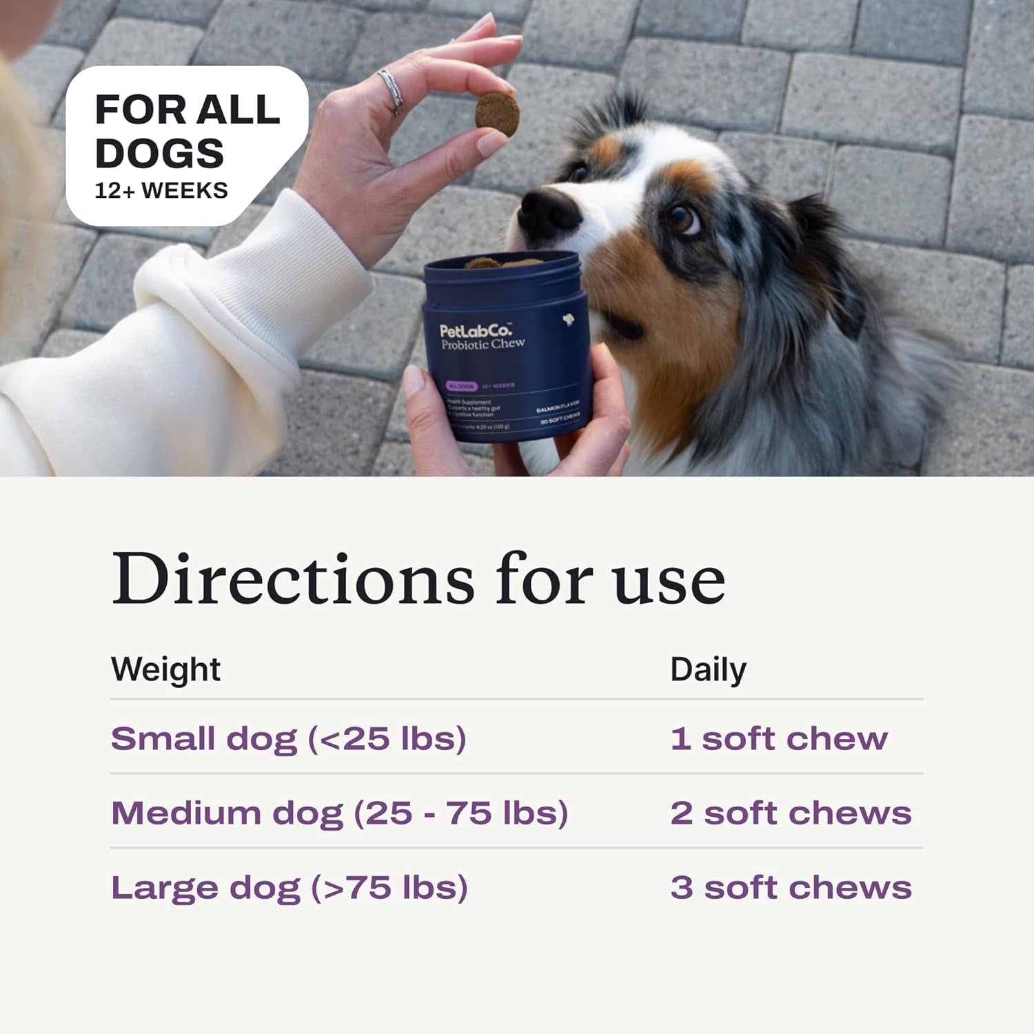 Probiotics for Dogs, Support Gut Health, Occasional Diarrhea, Digestive Health & Seasonal Allergies - Pork Flavor - 30 Soft Chews - Packaging May Vary